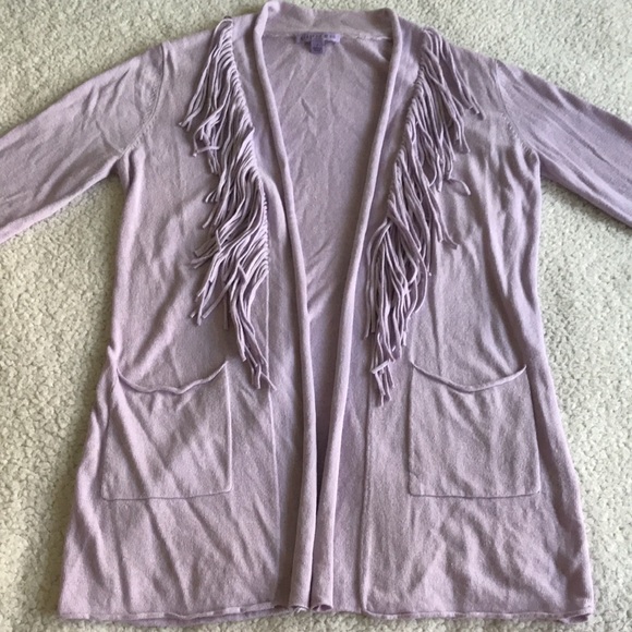 Grainne & Co linen blend fringe cardigan 1 S - Picture 4 of 10